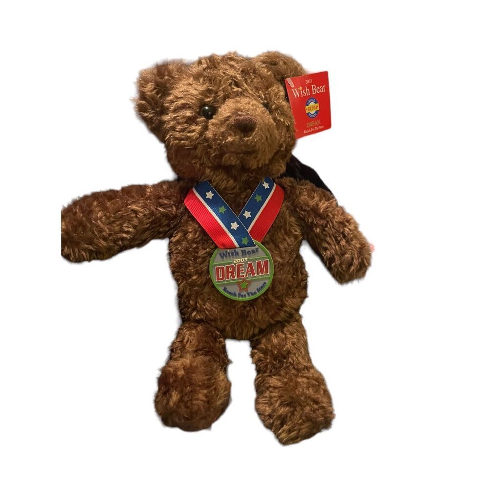 New Gund 2003 Wish Bear Unisex Brown Love Follow Your Heart Teddy Bear 16"